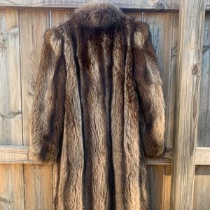 Full Length Silver Raccoon Fur Coat